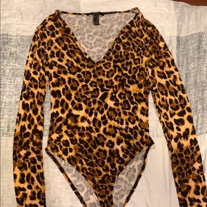 Leopard Print Long Sleeve Bodysuit